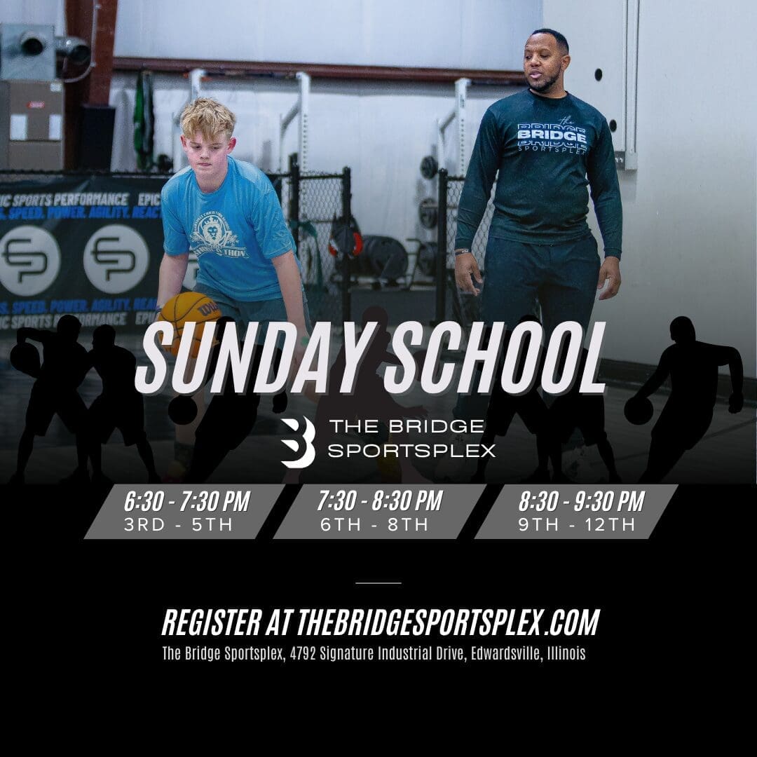 Sunday School Youth Basketball Training with Coach Brandon Hogg at The Bridge Sportsplex in Edwardsville